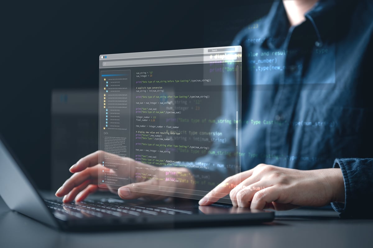 Developer working on a project